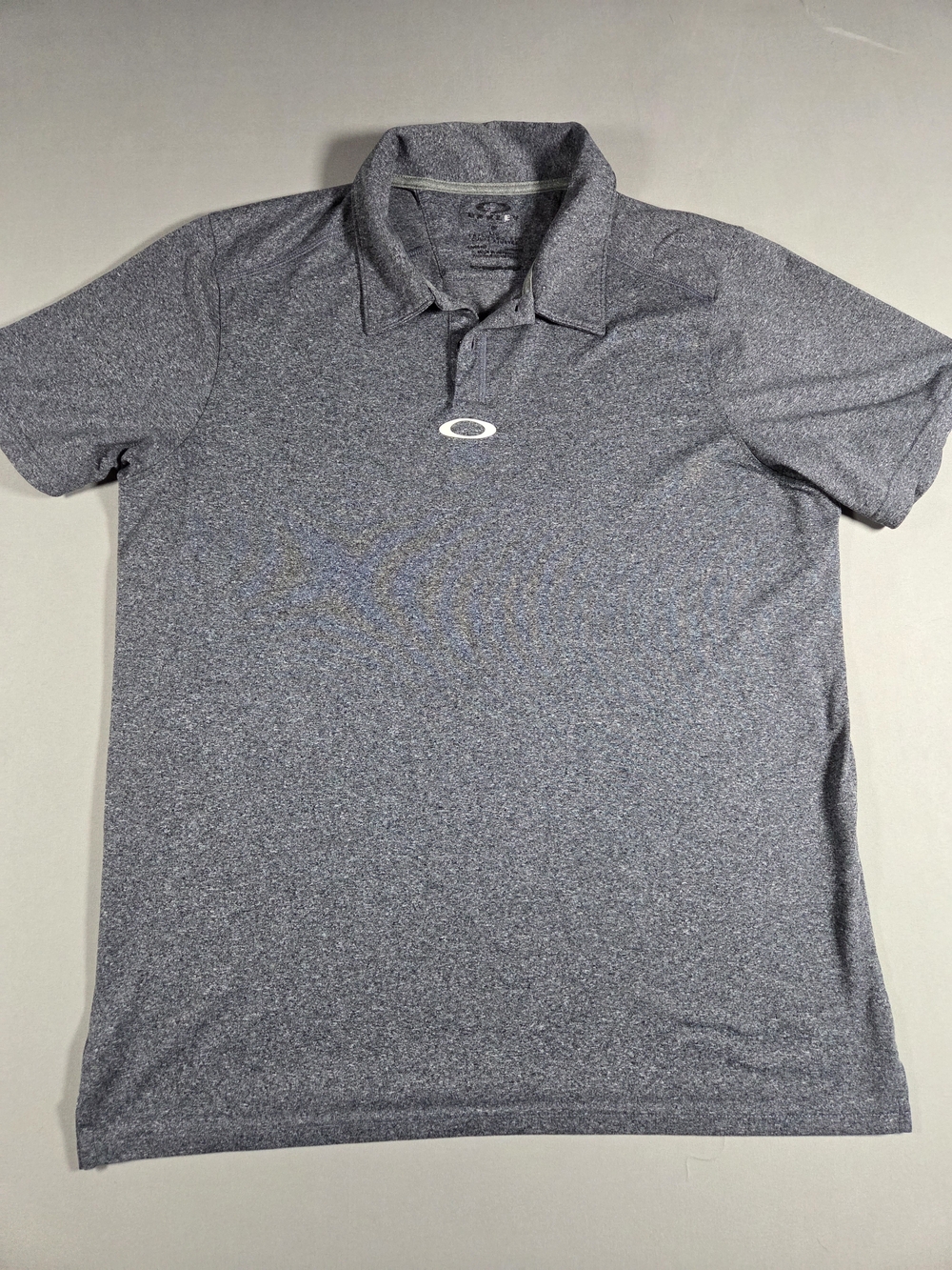 Oakley Men’s Heathered Grey Performance Polo Tailored Fit Large